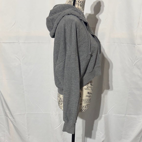 Hollister Charcoal Women's Zip-Up Cropped Hoodie - Picture 4 of 4